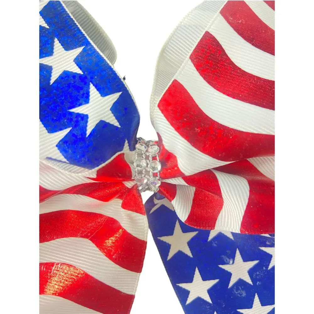 Unbranded Girls' American Flag Bow Tie Hair Accessory